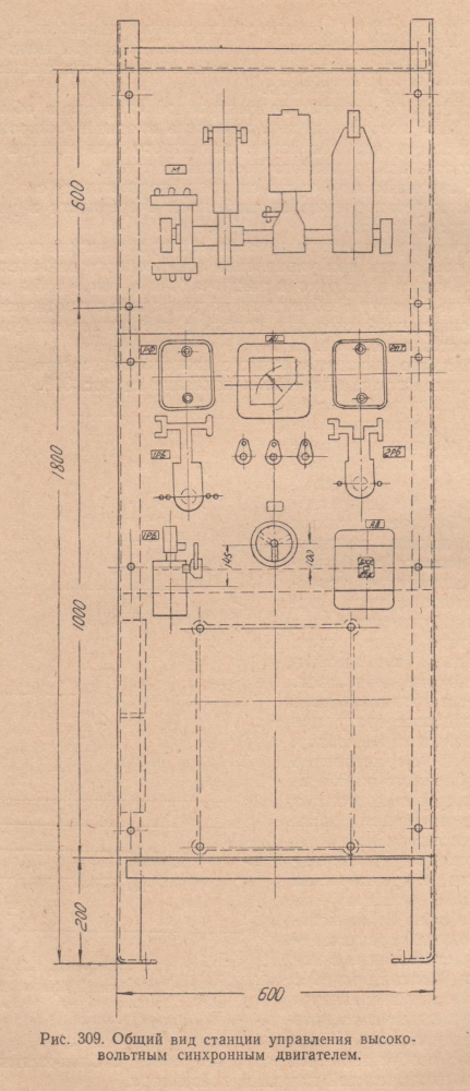 Общий вид станции управления высоковольтным синхронным двигателем